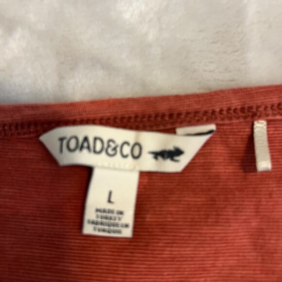 Toad Co Top Womens Large Orange Marley II SS Tee Organic Cotton Minimal Casual - Picture 9 of 12